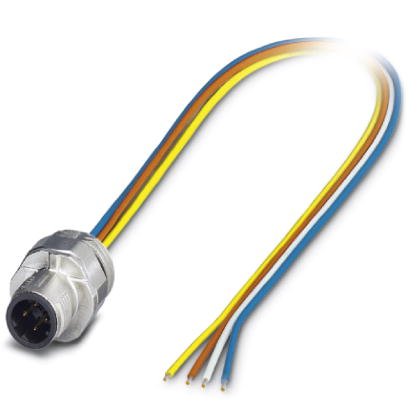 SACC-EC-MSD-4CON-M16/0,5 SCO    Bus system flush-type plug, ETHERNET, 4-pos., M12 SPEEDCON, D-coded, front/screw mounting with M16 thread, with 0.5 m