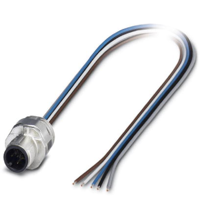 SACC-EC-MS-5CON-M16/0,5 SCO    Sensor/Actuator flush-type plug, 5-pos., M12-SPEEDCON, A-coded, front/screw mounting with M16 thread, can be positioned