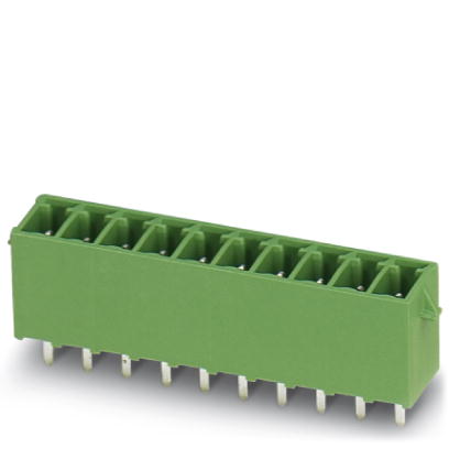 MCV 1,5/ 2-G-3,5-RN    Header, Nominal current: 8 A, Nom. voltage: 160 V, Pitch: 3.5 mm, Number of positions: 2, Color: green, Assembly: Soldering