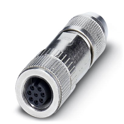 SACC-M12FS-8Q SH    Bus system connector, socket, straight, 8-pos., M12 shielded, QUICKON connection block, cable diameter max. 8 mm