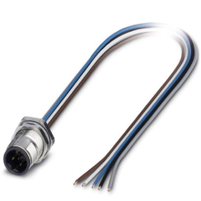 SACC-DSI-MSB-5CON-M12/0,5 SCO    Sensor/actuator flush-type connector, 5-pos., M12 SPEEDCON, B-coded, rear/screw mounting with M12 thread, with 0.5 m