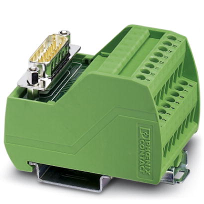VIP-2/SC/D 9SUB/M    VARIOFACE module, with screw connection and male D-Subminiature pin strip, for mounting on NS 35/7.5 or NS 32, 9-pos.