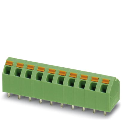 SPTA 1,5/ 3-5,08    PC terminal block, Nominal current: 9 A, Nom. voltage: 250 V, Pitch: 5.08 mm, Number of positions: 3, Type of connection: Spring-c