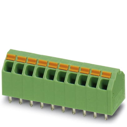 SPTA 1,5/ 7-3,81    PC terminal block, Nominal current: 9 A, Nom. voltage: 160 V, Pitch: 3.81 mm, Number of positions: 7, Type of connection: Spring-c