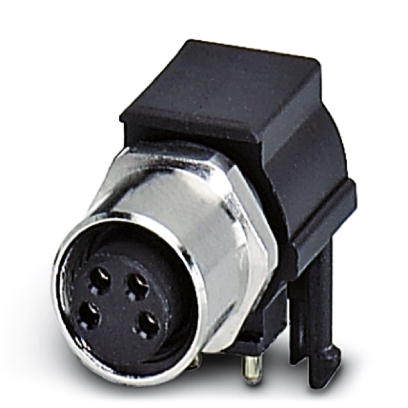 SACC-DSIV-M 8FS-4CON-L 90    Sensor/actuator flush-type socket, 4-pos., M8, rear/screw mounting with M8 thread, with polarity protection and angled so