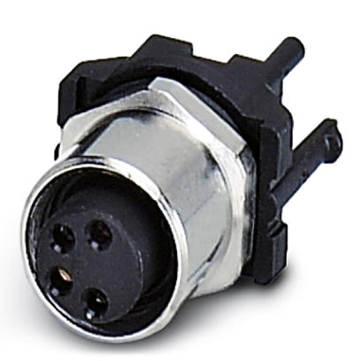 SACC-DSIV-M 8FS-4CON-L180-06    Sensor/actuator flush-type socket, 4-pos., M8, rear/screw mounting with M8 thread, polarity protection, with straight