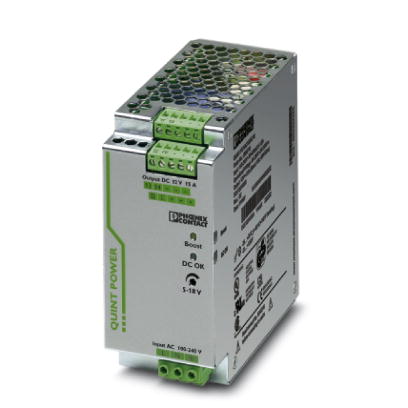QUINT-PS/1AC/12DC/15    Tragschienen-Stromversorgung 12 V DC/15 A, primar getaktet, 1-phasig. Mit der SFB Technology (Selective Fuse Breaking Technolo