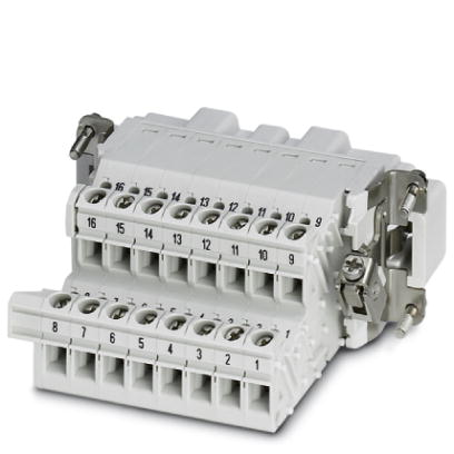 HC-B 16-A-UT-PEL-M    HEAVYCON terminal adapter, male insert, B16 series, 16-pos., right PE connection for the left panel of the control cabinet, scre