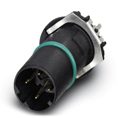 SACC-CI-M12MSD-4CON-L180 THR    Bus system flush-type plug, ETHERNET, 4-pos., D-coded, with straight THR solder connection, only contact insert