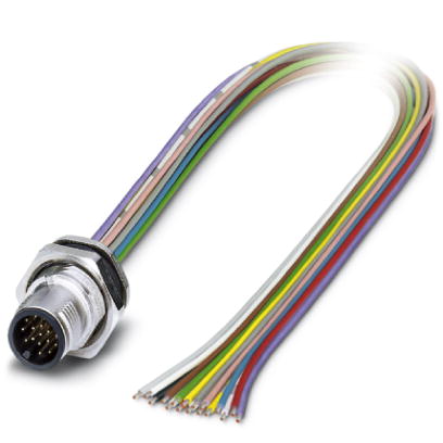 SACC-DSI-MS-17CON-PG9/0,5 SCO    Sensor/actuator flush-type connector, 17-pos., M12 SPEEDCON, rear/screw mounting with Pg9 thread, with 0.5 m halogen-