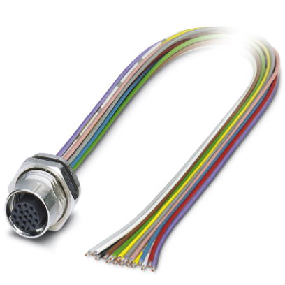 SACC-DSI-FS-17CON-PG9/0,5 SCO    Sensor/actuator flush-type socket, 17-pos., M12 SPEEDCON, rear/screw mounting with Pg9 thread, with 0.5 m halogen-fre