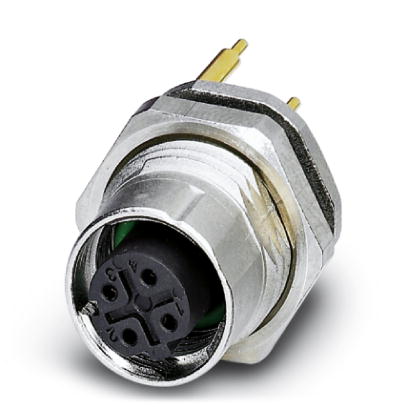 SACC-DSI-FSD-4CON-L180/12SCOSH    Bus system flush-type socket, ETHERNET, 4-pos., M12 SPEEDCON, shielded, D-coded, rear/screw mounting with Pg9 thread
