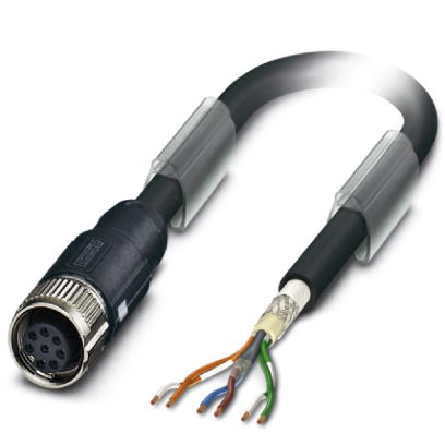 SAC-6P- 5,0-970/FS SCO    Bus system cable, VARAN, 6-pos., TPE halogen-free black, shielded, free conductor end, on straight M12 SPEEDCON socket, cabl
