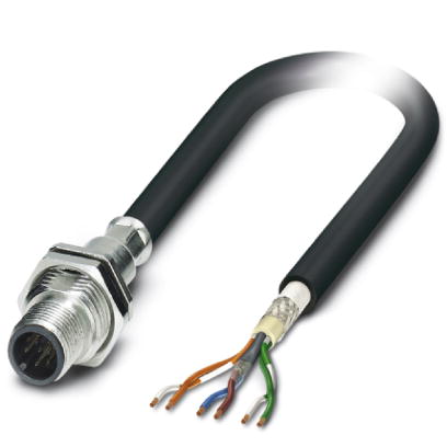 SACCBP-M12MS-6CON-M16/0,5-970    Bus system flush-type connector, VARAN, 6-pos., M12, shielded, rear/screw mounting with M16 thread, with 0.5 m bus ca