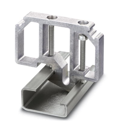E/AL-NS 32    End bracket, for end support of UKH 50 - UKH 240, is pushed onto DIN rail NS 32 and fixed with 2 screws, width: 10 mm, color: Aluminum