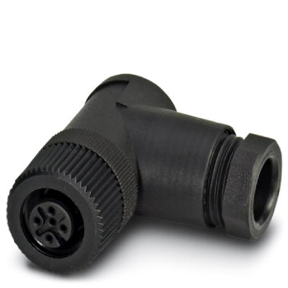 SACC-M12FR-5CON-PG9    Sensor/actuator connector, female, angled, 5-pos., M12, A-coded, screw connection, plastic knurl, cable screw connection Pg9