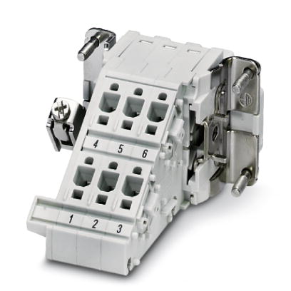 HC-B 6-A-DT-PER-F    HEAVYCON terminal adapter female insert, B6 series, 6-pos., left PE connection for the right side of the control cabinet, push-in