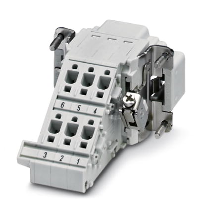 HC-B 6-A-DT-PEL-M    HEAVYCON terminal adapter male insert, B6 series, 6-pos., right PE connection for the left side of the control cabinet, push-in c