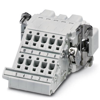 HC-B 10-A-DT-PEL-M    HEAVYCON terminal adapter male insert, B10 series, 10-pos., right PE connection for the left side of the control cabinet, push-i