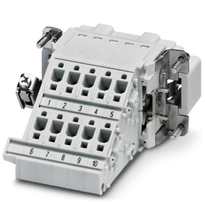 HC-B 10-A-DT-PER-M    HEAVYCON terminal adapter male insert, B10 series, 10-pos., left PE connection for the right side of the control cabinet, push-i