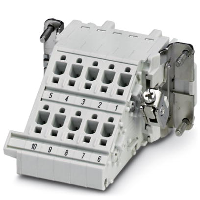 HC-B 10-A-DT-PEL-F    HEAVYCON terminal adapter female insert, B10 series, 10-pos., right PE connection for the left side of the control cabinet, push