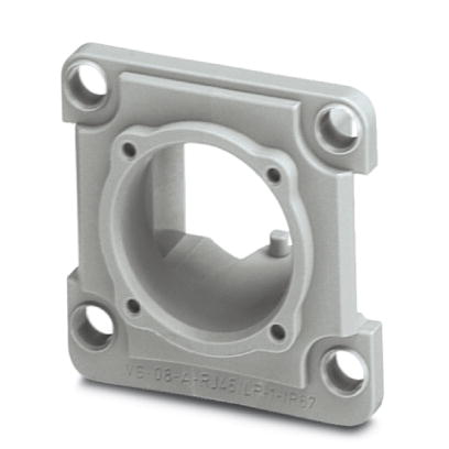 VS-08-A-RJ45/LP-1-IP67    RJ45 panel mounting frame, IP67, for PCB connection, for square panel cutout, with grommet, without mounting screws, color: