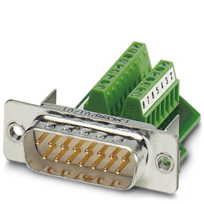 VS-15-ST-DSUB/16-MPT-0,5    D-SUB contact insert, shell size 2, with 15 signal contacts, male contact type, screw connection, straight, for panel moun