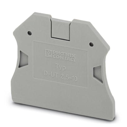D-UT 2,5/10    End cover for modular terminal blocks, Length: 47.7 mm, Width: 2.2 mm, Height: 48.4 m