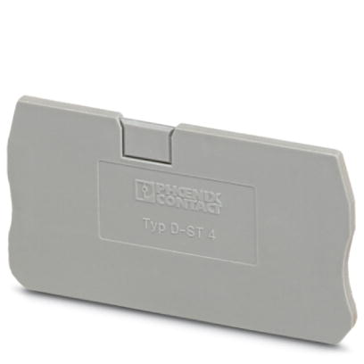 Image D-ST 4    End cover for modular terminal blocks, Length: 56 mm, Width: 2.2 mm, Height: 36.5 mm, Color: gray