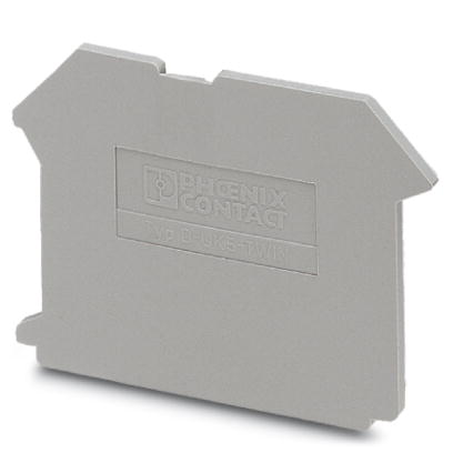 D-UK 5-TWIN    End cover for modular terminal blocks, Length: 50.5 mm, Width: 2 mm, Height: 47 mm, Color: gray