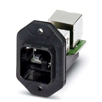 VS-PPC-F1-RJ45-POBK-1RF-BU/BU    RJ45 panel mounting frame, IP67, for push-pull interlocking, for rectangular mounting section, with grommet, without