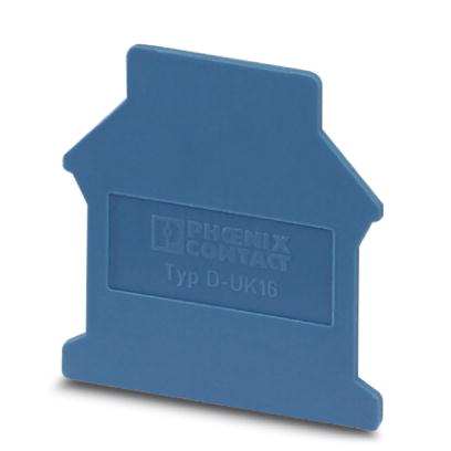 D-UK 16 BU    End cover for modular terminal blocks, Length: 42.5 mm, Width: 1.5 mm, Height: 54 mm,