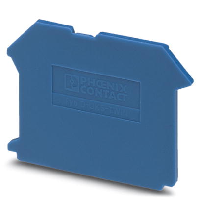 D-UK 5-TWIN BU    End cover for modular terminal blocks, Length: 50.5 mm, Width: 2 mm, Height: 47 mm, Color: blue