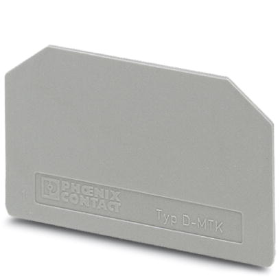 D-MTK    End cover for modular terminal blocks, Length: 46 mm, Width: 1 mm, Height: 28.7 mm, Color: