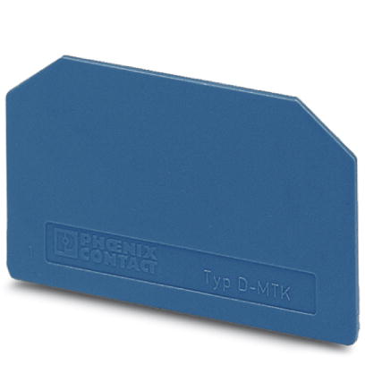 D-MTK BU    End cover for modular terminal blocks, Length: 46 mm, Width: 1 mm, Color: blue