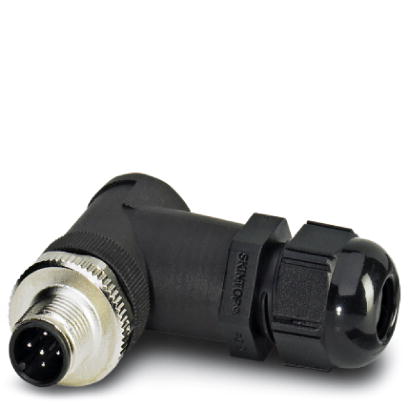 SACC-M12MR-5CON-PG9-M SKINTOP    Sensor/actuator connector, male, angled, 5-pos., M12, A-coded, screw connection, plastic knurl, SKINTOP cable screw c