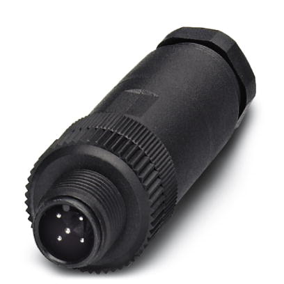 SACC-M12MS-5CON-PG 9    Sensor/actuator connector, male, straight, 5-pos., M12, A-coded, screw connection, plastic knurl, cable screw connection Pg9