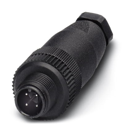 SACC-M12MS-4CON-PG 7    Sensor/actuator connector, male, straight, 4-pos., M12, A-coded, screw connection, plastic knurl, cable screw connection Pg7