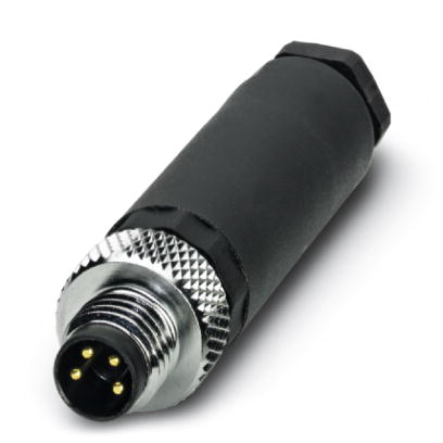 SACC-M 8MS-4CON-M-SW    Sensor/actuator connector, male, straight, 4-pos., M8, screw connection, metal knurl, cable diameter max. 5 mm