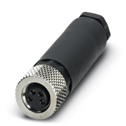 SACC-M 8FS-4CON-M-SW    Sensor/actuator connector, female, straight, 4-pos., M8, screw connection, metal knurl, cable diameter max. 5 mm