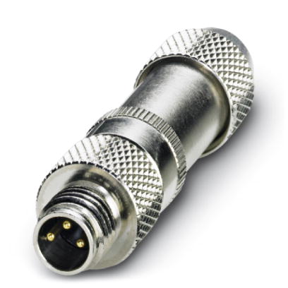 SACC-M 8MS-3CON-M-SH    Sensor/actuator connector, male, straight, 3-pos., M8, shielded, solder connection, metal knurl, cable diameter max. 5 mm