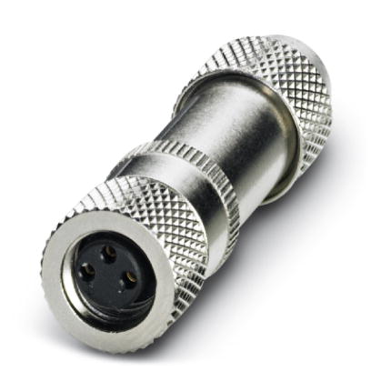 SACC-M 8FS-3CON-M-SH    Sensor/actuator connector, female, straight, 3-pos., M8, shielded, solder connection, metal knurl, cable diameter max. 5 mm