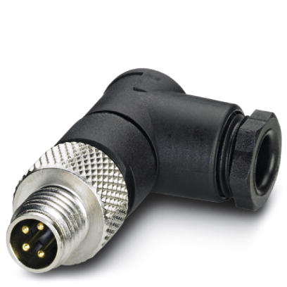 SACC-M 8MR-4CON-M    Sensor/actuator connector, angled, 4-pos., M8, solder connection, cable diameter max. 5 mm