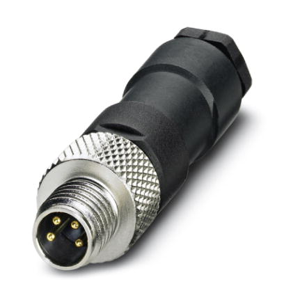 SACC-M 8MS-4CON-M    Sensor/actuator connector, male, straight, 4-pos., M8, solder connection, metal knurl, cable diameter max. 5 mm