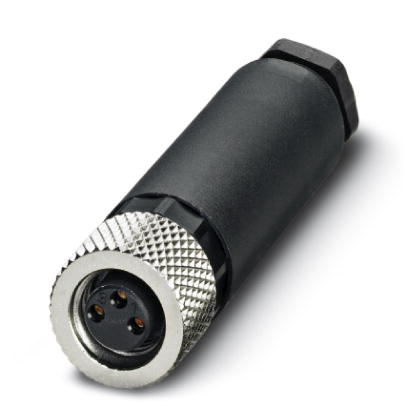 SACC-M 8FS-3CON-M-SW    Sensor/actuator connector, female, straight, 3-pos., M8, screw connection, metal knurl, cable diameter max. 5 mm