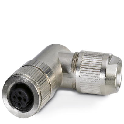 SACC-M12FRD-4Q SH    Bus system connector, socket, angled, 4-pos., M12 shielded, D-coded, QUICKON connection block, cable diameter max. 8 mm