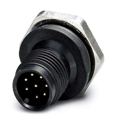 SACC-E-M12MS-8CON-M16 PSCUP    Sensor/actuator flush-type connector, male, 8-pos., M12, A-coded, front/screw mounting with M16 thread, with solder cup