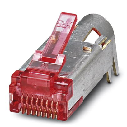VS-08-ST-H21P-RJ45    RJ45 male insert, CAT6, 8-pos., shielded, IDC pierce connection, for AWG 27 litz wires ... 24, with strain relief