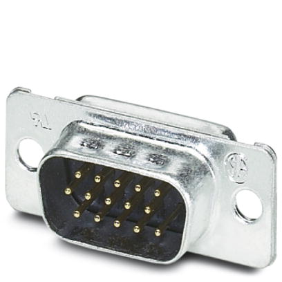VS-09-ST-DSUB-HD-EG    D-SUB contact insert, shell size 1, with 15 signal contacts, contact type pin, with solder cup, straight, fixing with a 3 mm ho