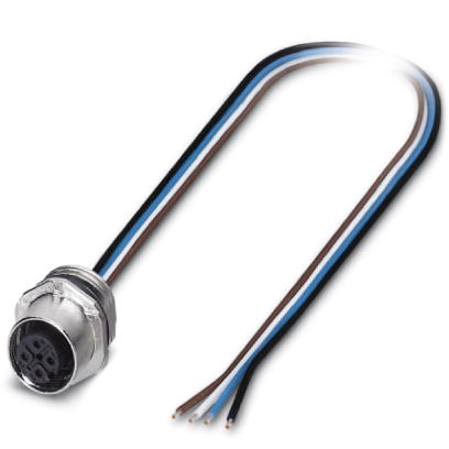 SACC-E-FS-4CON-M16/0,5 SCO    Sensor/Actuator flush-type socket, 4-pos., M12 SPEEDCON, A-coded, front/screw mounting with M16 thread, with 0.5 m TPE l